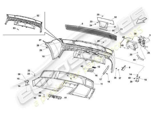 a part diagram from the Lamborghini LP550-2 Spyder (2010) parts catalogue