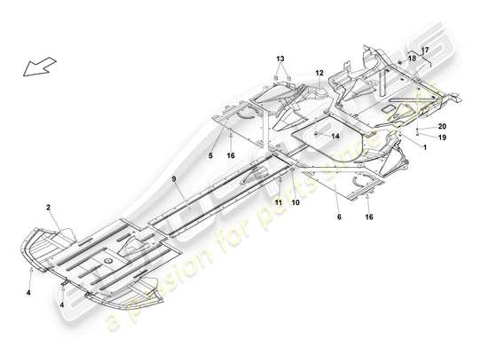 a part diagram from the Lamborghini LP550-2 Spyder (2010) parts catalogue