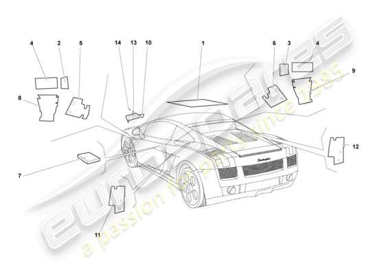 a part diagram from the Lamborghini LP550-2 Spyder (2010) parts catalogue