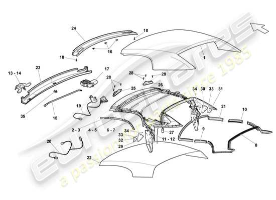 a part diagram from the Lamborghini LP550-2 Spyder (2010) parts catalogue