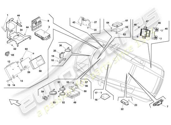 a part diagram from the Lamborghini LP550-2 Spyder (2010) parts catalogue