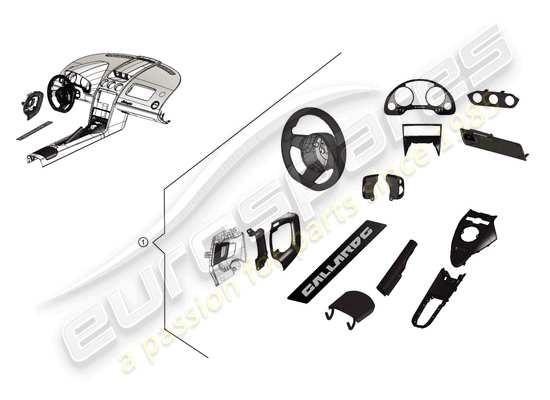 a part diagram from the Lamborghini LP550-2 Spyder (Accessories) parts catalogue