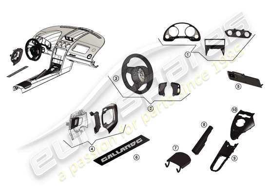 a part diagram from the Lamborghini LP550-2 Spyder (Accessories) parts catalogue