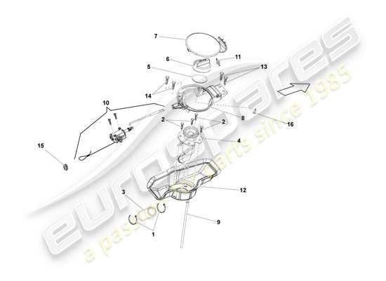 a part diagram from the Lamborghini LP550-2 Spyder (2011) parts catalogue