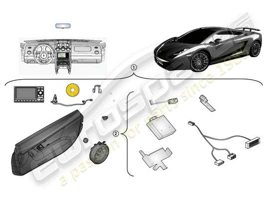 a part diagram from the Lamborghini Gallardo Coupe (Accessories) parts catalogue