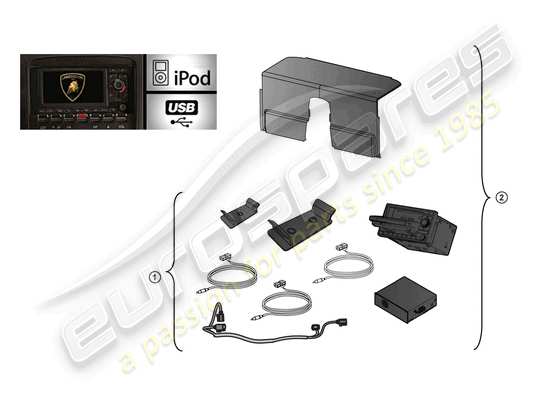 a part diagram from the Lamborghini Gallardo Coupe (Accessories) parts catalogue