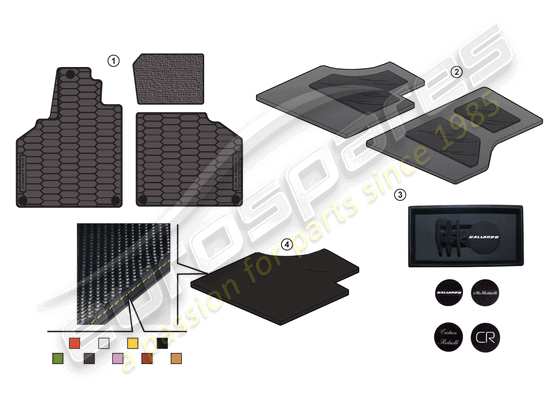 a part diagram from the Lamborghini Gallardo Coupe (Accessories) parts catalogue