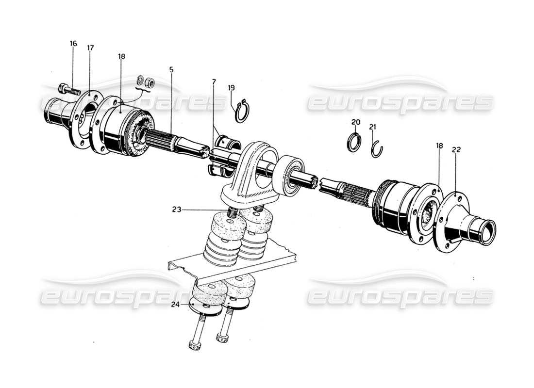 Ferrari 275 GTB/GTS 2 cam Trasmission Shaft - LHD models Parts Diagram