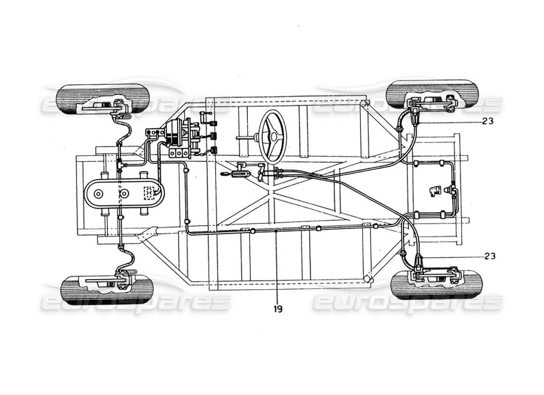 Ferrari 275 GTB/GTS 2 cam Brake System - RHD models Parts Diagram