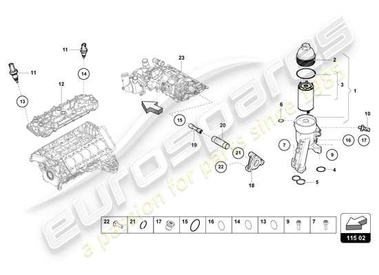 a part diagram from the Lamborghini Huracan STO parts catalogue