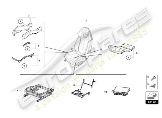 a part diagram from the Lamborghini Huracan STO parts catalogue