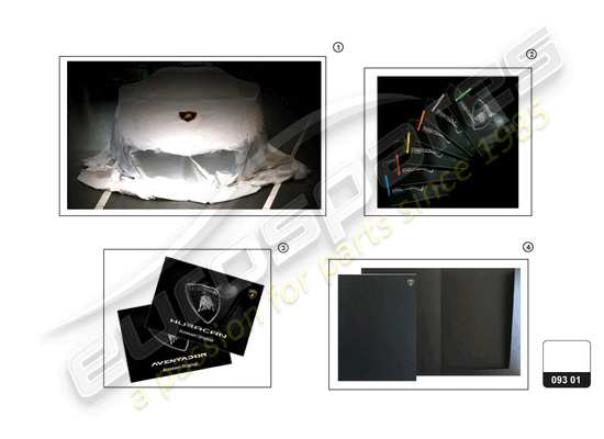 a part diagram from the Lamborghini Huracan Accessories parts catalogue