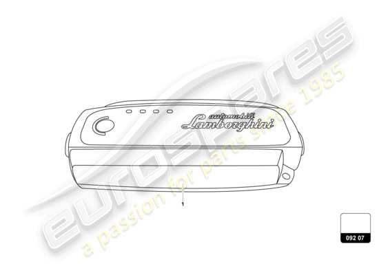 a part diagram from the Lamborghini Aventador Accessories parts catalogue