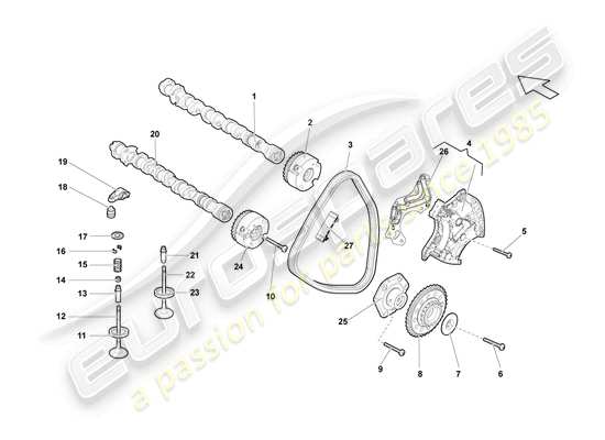 a part diagram from the Lamborghini LP550-2 Spyder (2012) parts catalogue