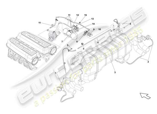 a part diagram from the Lamborghini LP550-2 Spyder (2012) parts catalogue