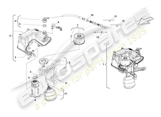 a part diagram from the Lamborghini LP550-2 Spyder (2012) parts catalogue