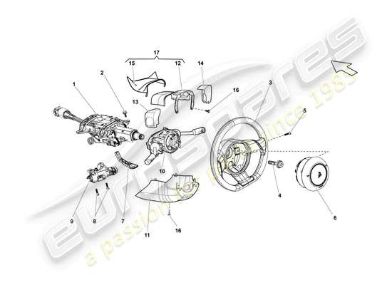 a part diagram from the Lamborghini LP550-2 Spyder (2012) parts catalogue