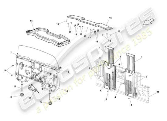 a part diagram from the Lamborghini LP550-2 Spyder (2012) parts catalogue