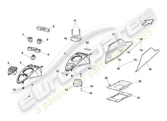 a part diagram from the Lamborghini LP550-2 Spyder (2012) parts catalogue