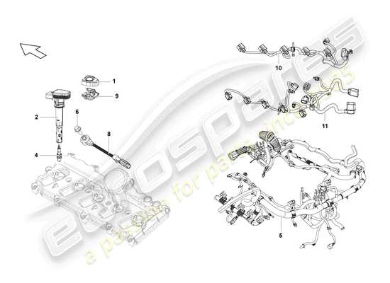 a part diagram from the Lamborghini LP550-2 Spyder (2012) parts catalogue