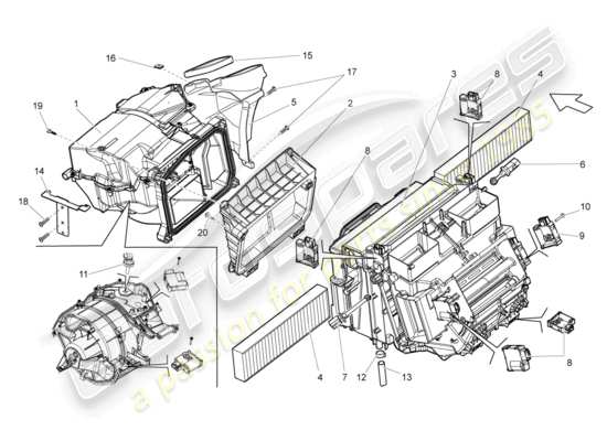 a part diagram from the Lamborghini LP550-2 Spyder (2014) parts catalogue