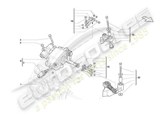 a part diagram from the Lamborghini LP550-2 Spyder (2014) parts catalogue