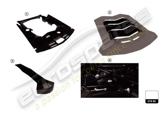 a part diagram from the Lamborghini Aventador Accessories parts catalogue