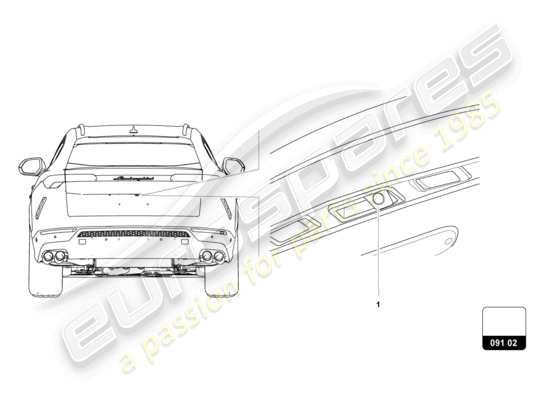 a part diagram from the Lamborghini Urus parts catalogue