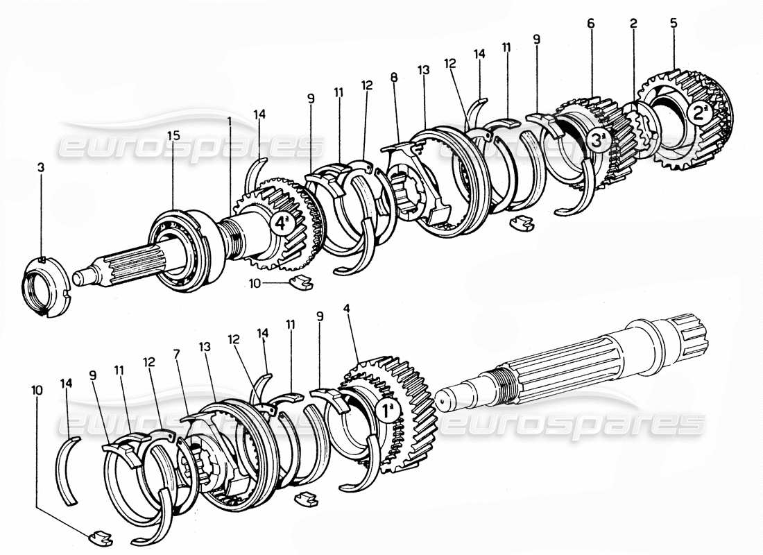 Ferrari 365 GTC4 (Mechanical) Gears - Revision Parts Diagram