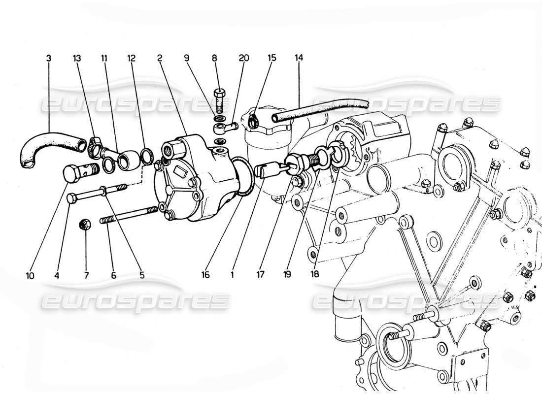Ferrari 365 GTC4 (Mechanical) Brake vacum pump - Revision Parts Diagram