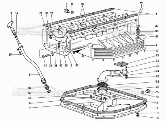 a part diagram from the Ferrari 330 and 365 parts catalogue