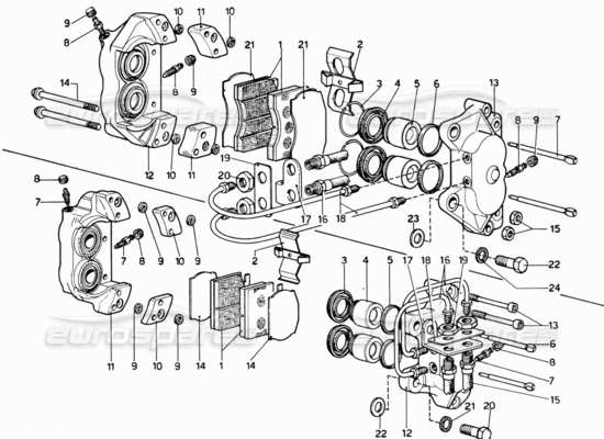 a part diagram from the Ferrari 330 and 365 parts catalogue