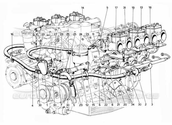 a part diagram from the Ferrari 330 and 365 parts catalogue