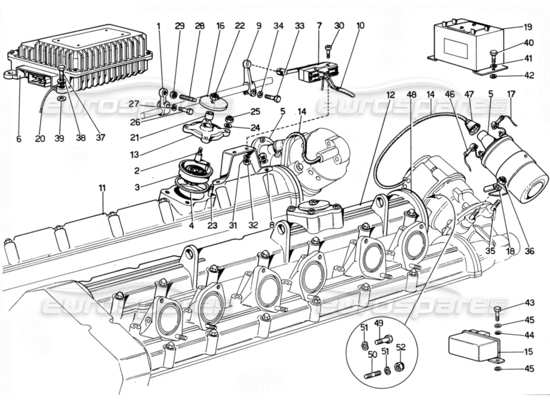 a part diagram from the Ferrari 330 and 365 parts catalogue