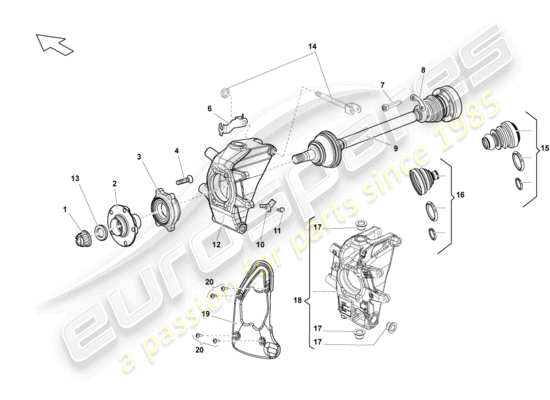 a part diagram from the Lamborghini Gallardo parts catalogue