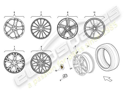 a part diagram from the Lamborghini Gallardo parts catalogue