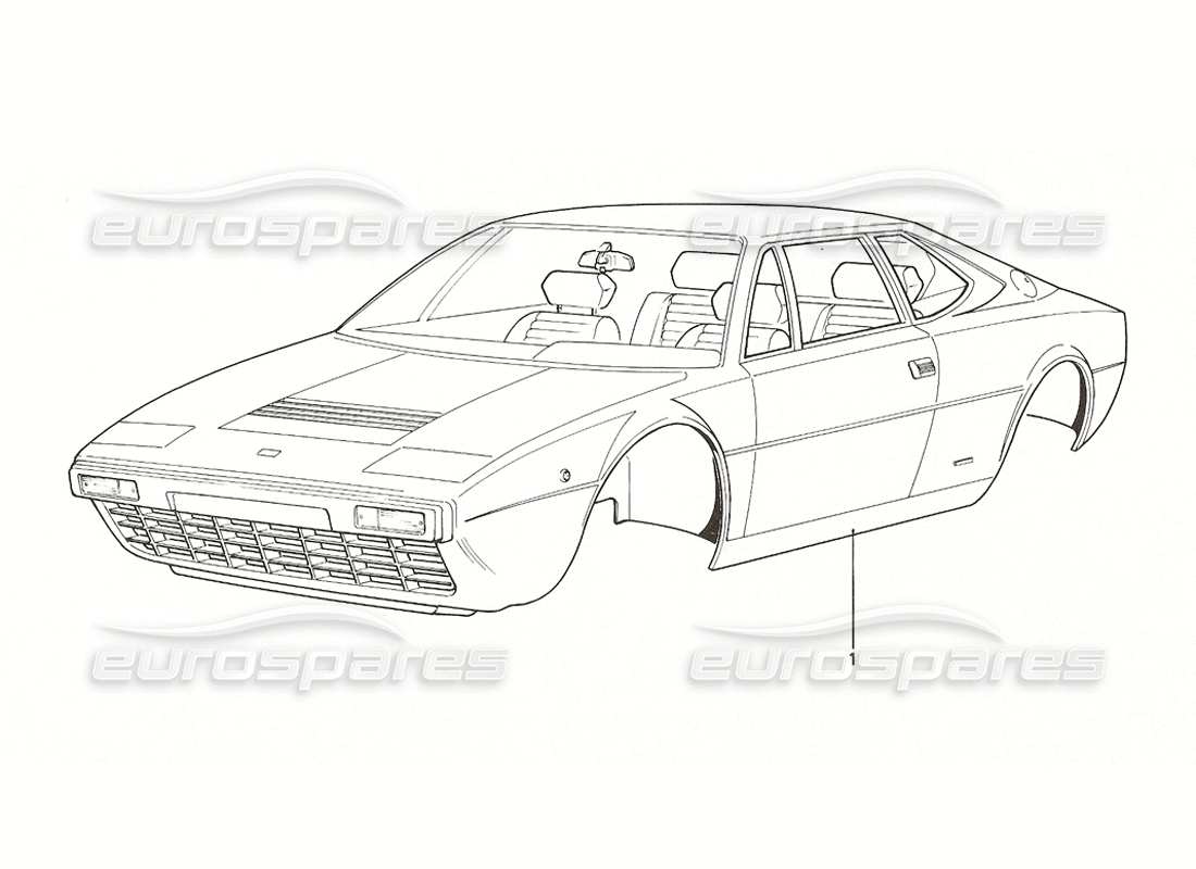 Ferrari 308 GT4 Dino (1976) Body Shell Parts Diagram