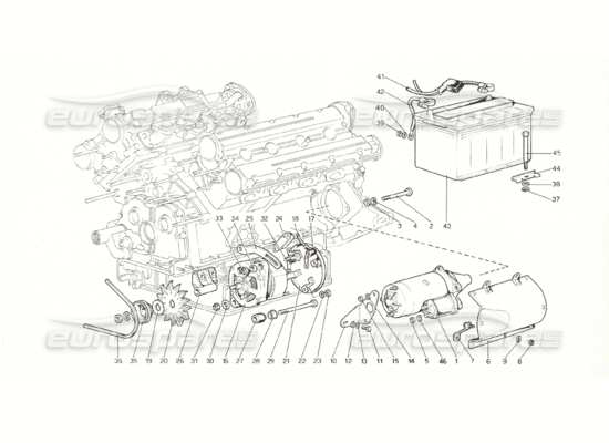 a part diagram from the Ferrari 308 parts catalogue