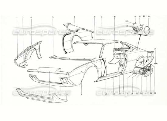 a part diagram from the Ferrari 308 parts catalogue