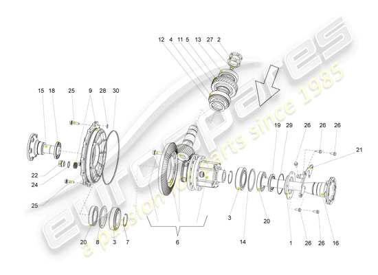 a part diagram from the Lamborghini Gallardo Spyder (2006) parts catalogue