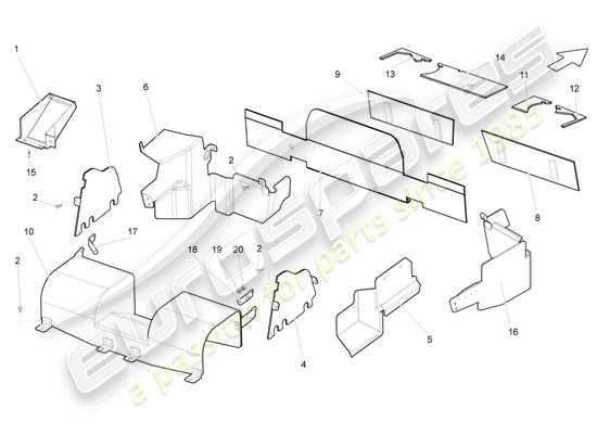 a part diagram from the Lamborghini Gallardo Spyder (2006) parts catalogue