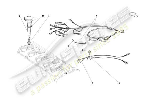 a part diagram from the Lamborghini Gallardo Spyder (2006) parts catalogue