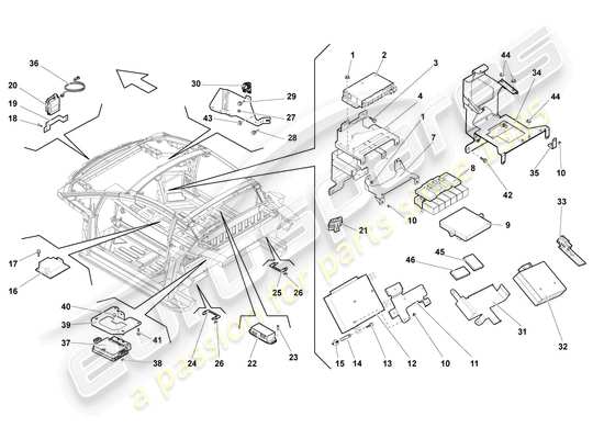 a part diagram from the Lamborghini Gallardo Spyder (2006) parts catalogue