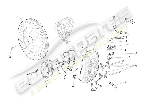 a part diagram from the Lamborghini Gallardo Spyder (2008) parts catalogue