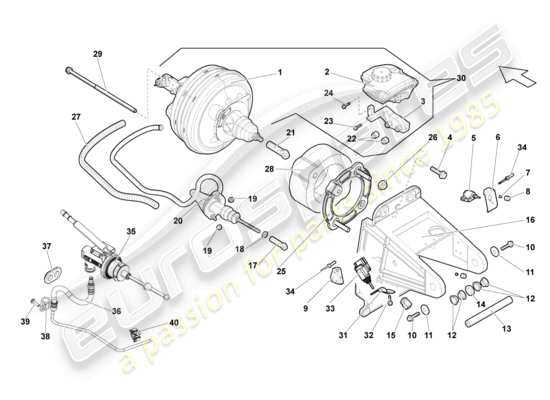 a part diagram from the Lamborghini Gallardo Spyder (2008) parts catalogue