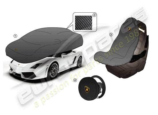 a part diagram from the Lamborghini Gallardo Spyder (Accessories) parts catalogue