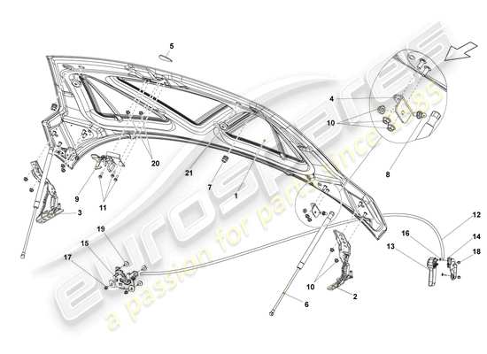 a part diagram from the Lamborghini LP560-4 Spider (2009) parts catalogue