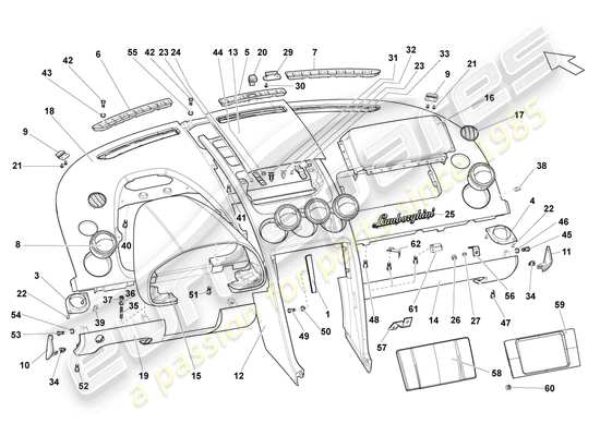 a part diagram from the Lamborghini LP560-4 Spider (2009) parts catalogue