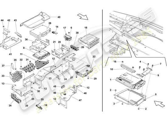 a part diagram from the Lamborghini LP560-4 Spider (2009) parts catalogue