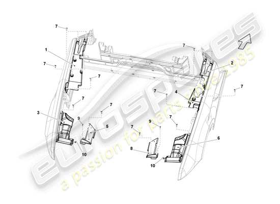 a part diagram from the Lamborghini LP560-4 Spider (2010) parts catalogue